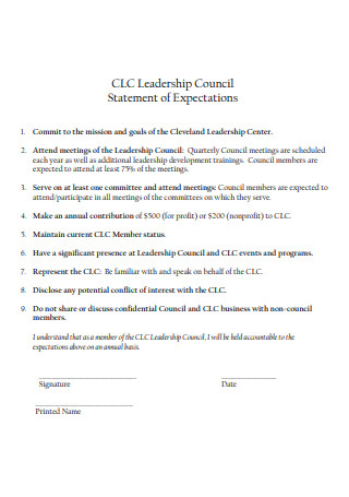 Leadership Council Statement