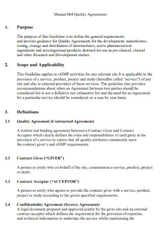 Manual Quality Agreements 