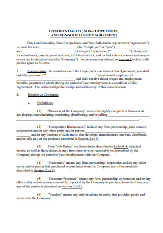 Non Solicitation Agreement Example