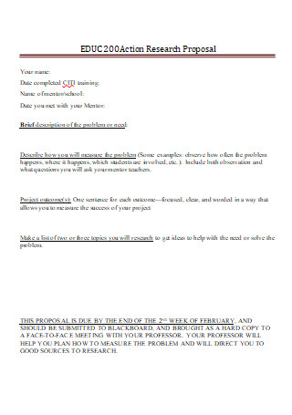 action research proposal format