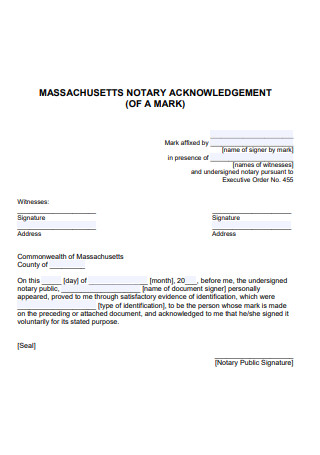 Printable Notary Acknowledgement