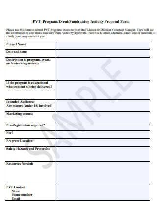 Program Activity Proposal Form