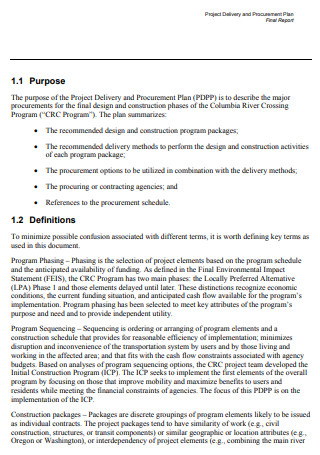 Project Procurement Plan