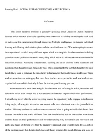 Reflection Action Research Proposal