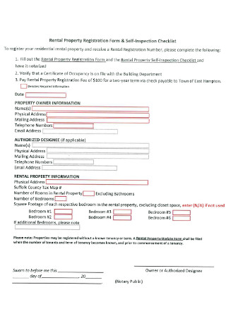 Rental Inspection Checklist Form