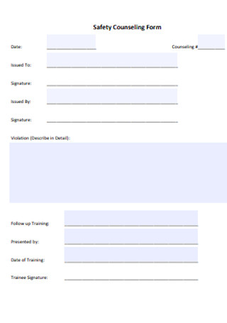 Safety Counseling Form 