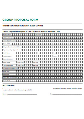 Sample Group Proposal Form