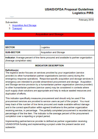 Sample Logistics Proposal