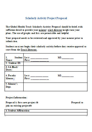 Scholarly Activity Project Proposal Template