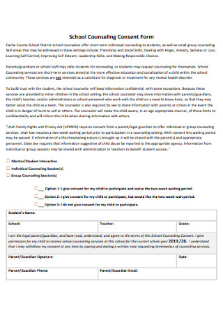 School Counseling Consent Form