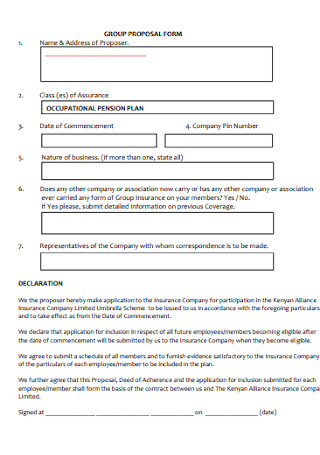 Simple Group Proposal Form