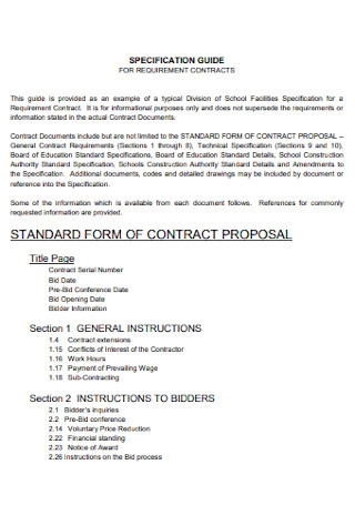 Standard Form of Contract Proposal