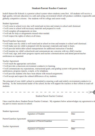 Student Parent Teacher Contract