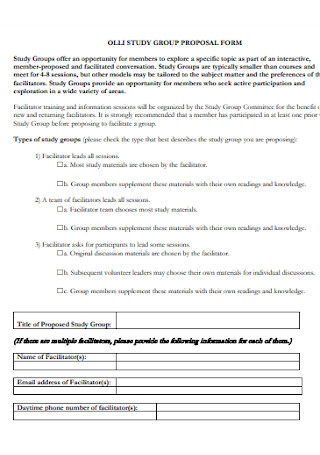 Study Group Proposal Form