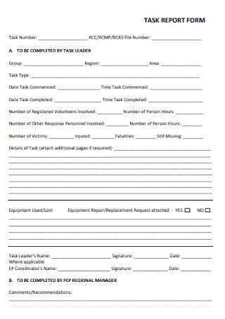 Task Report Form