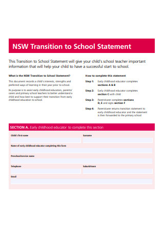 Transition to School Statement