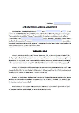 Underwriting Agency Agreement
