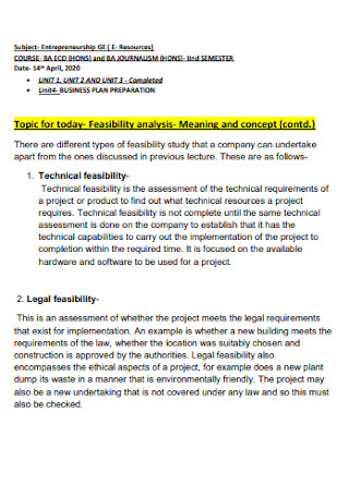 University Feasibility Analysis