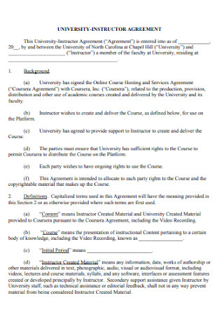 University Instractor Agreement