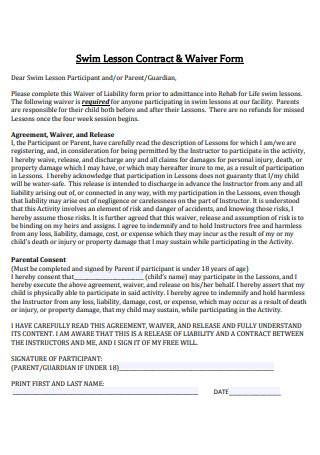 Waiver Form Lesson Contract