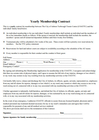 Yearly Membership Contract
