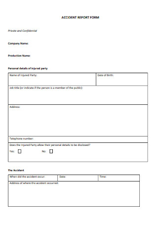 Accident Safety Report Form