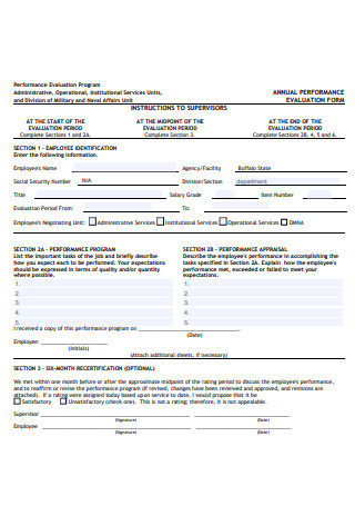 Annual Performance Evaluation Form