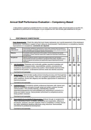Annual Staff Performance Evaluation