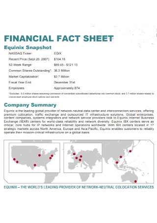 Basic Financial Fact Sheet