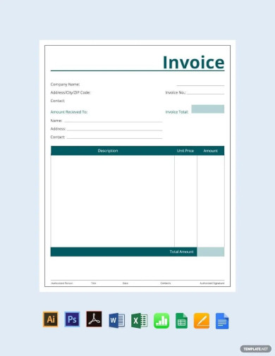 Blank Commercial Invoice