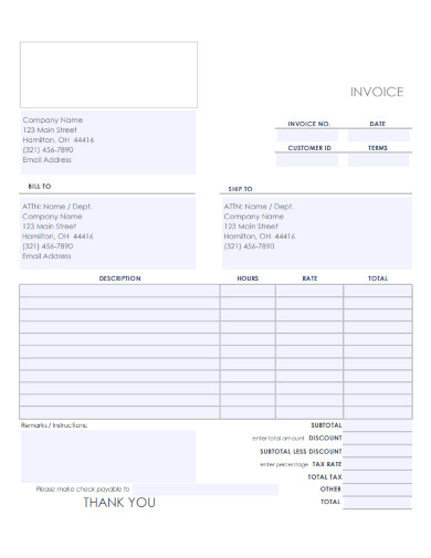 Business Blank Invoice