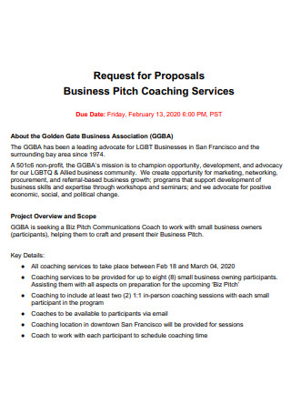 Business Coaching Services Proposal