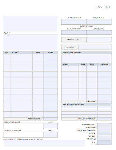 Client Blank Invoice