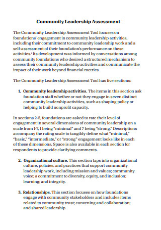 Community Leadership Assessment