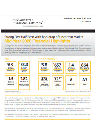 Company Fact Sheet Example