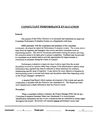 Consultant Performance Evaluation in PDF