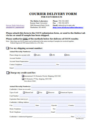 Courier Delivery Form