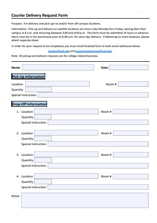 Courier Delivery Request Form