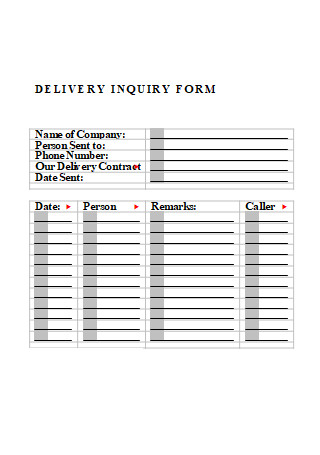 Delivery Inquiry Form