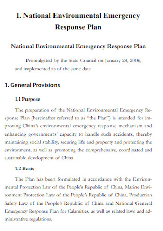 Environmental Emergency Response Plan