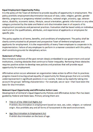 Equal Opportunity and Affirmative Action Plan
