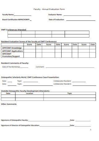 Faculty Annual Evaluation Form