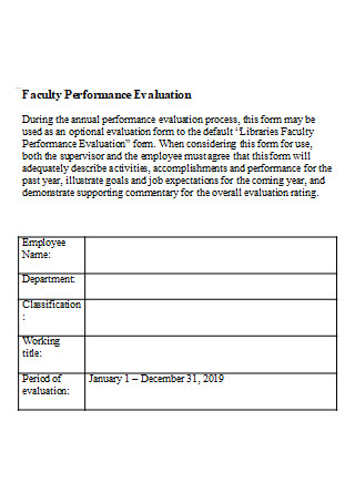 Faculty Performance Evaluation in DOC
