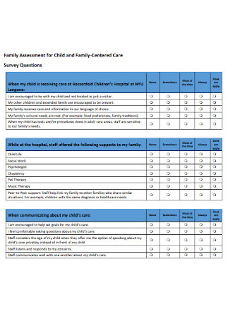 Family Assessment for Child