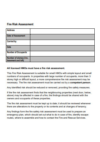 Fire Risk Assessment in PDF
