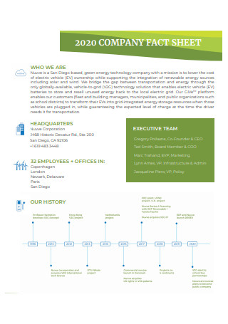 Formal Company Fact Sheet