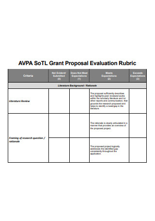 Formal Grant Proposal Evaluation
