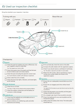 Formal Used Car Inspection Checklist