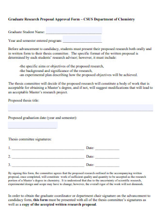 Graduate Research Proposal Approval Form