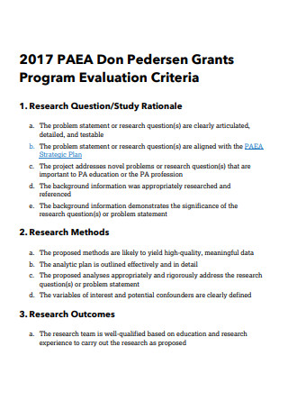 Grant Program Evaluation Example